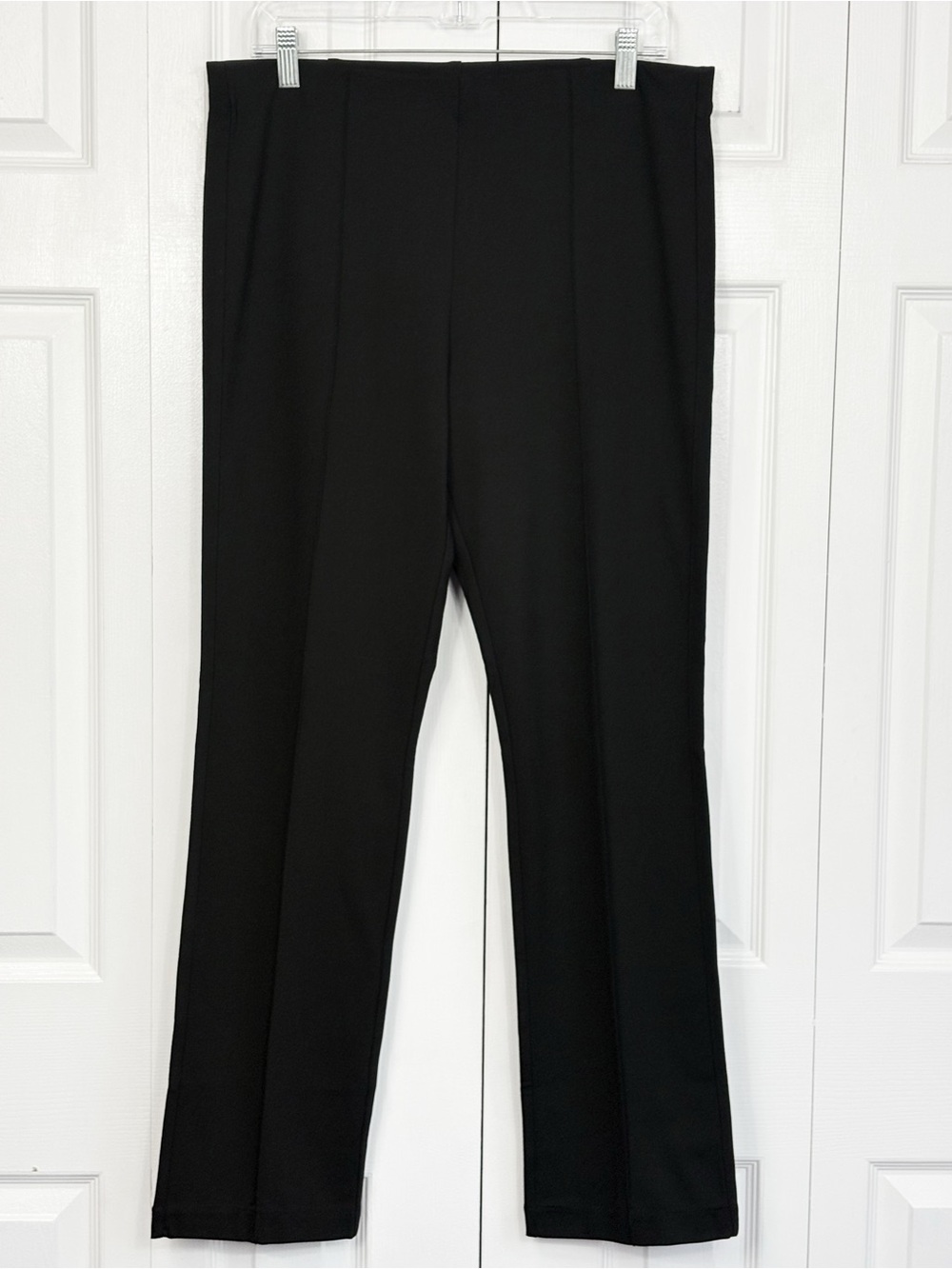 Banana Republic Black Stretch Pull-On Ponte Knit Straight Leg Pants Large